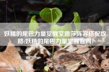 妖精的尾巴力量觉醒艾露莎阵容搭配攻略(妖精的尾巴力量觉醒官网)