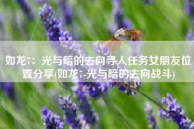 如龙7：光与暗的去向寻人任务女朋友位置分享(如龙7-光与暗的去向战斗)