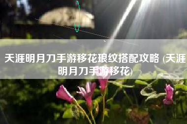 天涯明月刀手游移花琅纹搭配攻略 (天涯明月刀手游移花)