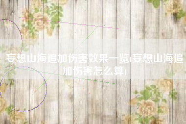 妄想山海追加伤害效果一览(妄想山海追加伤害怎么算)