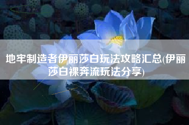 地牢制造者伊丽莎白玩法攻略汇总(伊丽莎白裸奔流玩法分享)