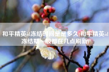 和平精英id冻结时间是是多久(和平精英id冻结期一般都在几点刷新)