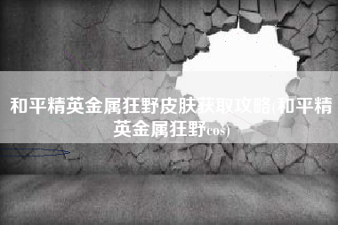 和平精英金属狂野皮肤获取攻略(和平精英金属狂野cos)