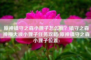 原神镇守之森小狸子怎么找？镇守之森神樱大祓小狸子任务攻略(原神镇守之森小狸子位置)