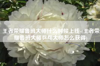 王者荣耀鲁班大师什么时候上线-(王者荣耀鲁班大师乒乓大师怎么获得)