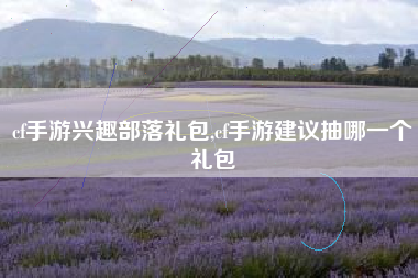 cf手游兴趣部落礼包,cf手游建议抽哪一个礼包