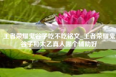 王者荣耀鬼谷子吃不吃铭文_王者荣耀鬼谷子和太乙真人哪个辅助好