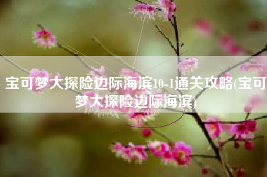 宝可梦大探险边际海滨10-1通关攻略(宝可梦大探险边际海滨)