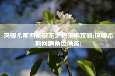 玛娜希斯回响破龙之祠采集攻略(玛娜希斯回响角色满破)