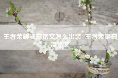 王者荣耀骚白铭文怎么出装_王者荣耀白嫖铭文