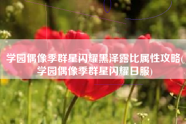 学园偶像季群星闪耀黑泽露比属性攻略(学园偶像季群星闪耀日服)