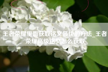 王者荣耀里面获取铭文最快的方法_王者荣耀高级铭文怎么获取