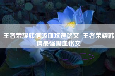 王者荣耀韩信吸血攻速铭文_王者荣耀韩信最强吸血铭文