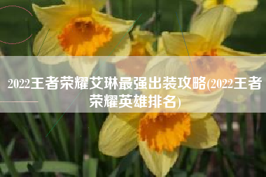 2022王者荣耀艾琳最强出装攻略(2022王者荣耀英雄排名) 2022王者荣耀艾琳最强出装攻略(2022王者荣耀英雄排名)