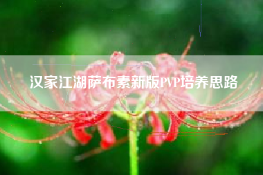 汉家江湖萨布素新版PVP培养思路