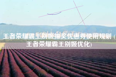 王者荣耀霸王别姬抽奖优惠券使用规则 (王者荣耀霸王别姬优化)