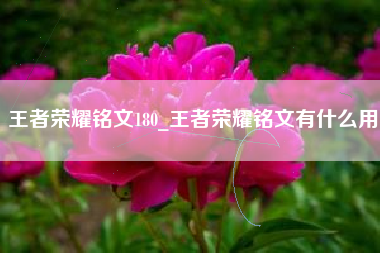 王者荣耀铭文180_王者荣耀铭文有什么用