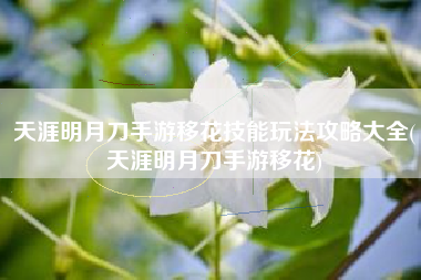 天涯明月刀手游移花技能玩法攻略大全(天涯明月刀手游移花)
