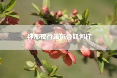 神都夜行录沉香如何样