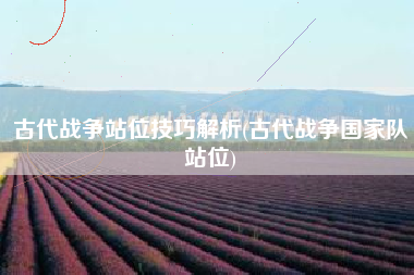 古代战争站位技巧解析(古代战争国家队站位)