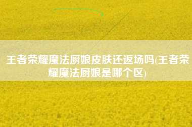 王者荣耀魔法厨娘皮肤还返场吗(王者荣耀魔法厨娘是哪个区)