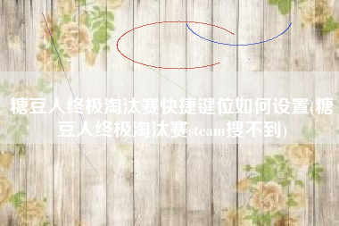 糖豆人终极淘汰赛快捷键位如何设置(糖豆人终极淘汰赛steam搜不到)