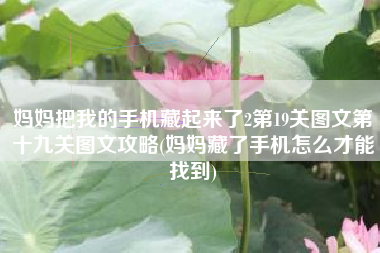 妈妈把我的手机藏起来了2第19关图文第十九关图文攻略(妈妈藏了手机怎么才能找到)
