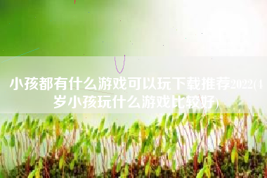 小孩都有什么游戏可以玩下载推荐2022(4岁小孩玩什么游戏比较好)
