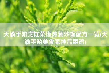 天谕手游烹饪菜谱苏澜炒饭配方一览(天谕手游美食家神品菜谱)