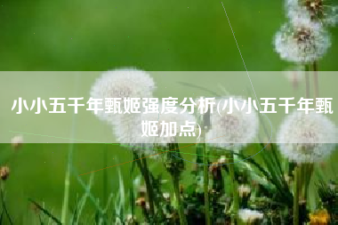小小五千年甄姬强度分析(小小五千年甄姬加点)