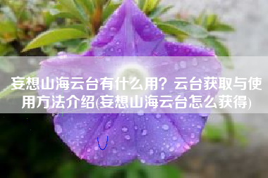 妄想山海云台有什么用？云台获取与使用方法介绍(妄想山海云台怎么获得)