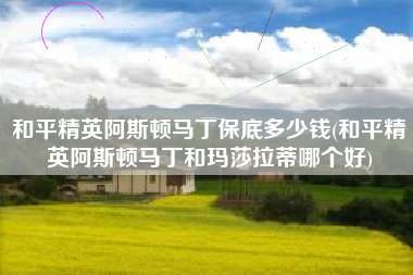 和平精英阿斯顿马丁保底多少钱(和平精英阿斯顿马丁和玛莎拉蒂哪个好)