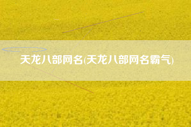 天龙八部网名(天龙八部网名霸气)