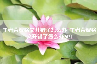 王者荣耀铭文升错了怎么办_王者荣耀铭文升错了怎么办2021