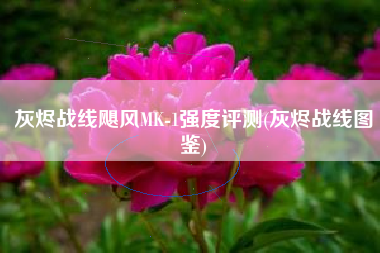 灰烬战线飓风MK-1强度评测(灰烬战线图鉴)