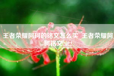 王者荣耀阿珂的铭文怎么买_王者荣耀阿珂铭文2022