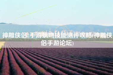 神雕侠侣2手游螭吻技能测评攻略(神雕侠侣手游论坛)