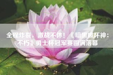 全程炸裂，激战不休！《暗黑破坏神：不朽》勇士杯冠军赛圆满落幕