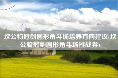 坎公骑冠剑圆形角斗场培养方向建议(坎公骑冠剑圆形角斗场挑战券)