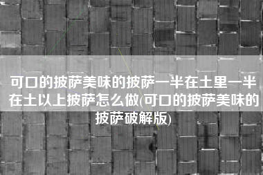 可口的披萨美味的披萨一半在土里一半在土以上披萨怎么做(可口的披萨美味的披萨破解版)