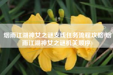 烟雨江湖神女之谜支线任务流程攻略(烟雨江湖神女之谜机关顺序)