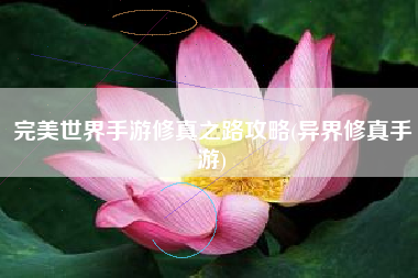 完美世界手游修真之路攻略(异界修真手游)