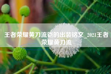 王者荣耀黄刀流铠的出装铭文_2021王者荣耀黄刀流