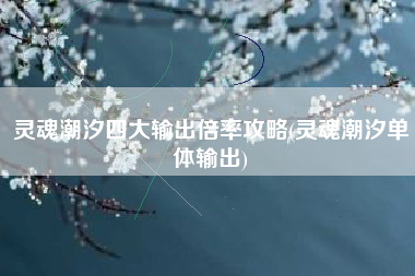 灵魂潮汐四大输出倍率攻略(灵魂潮汐单体输出)