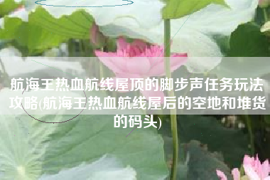 航海王热血航线屋顶的脚步声任务玩法攻略(航海王热血航线屋后的空地和堆货的码头)