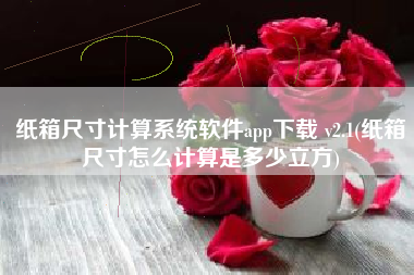 纸箱尺寸计算系统软件app下载 v2.1(纸箱尺寸怎么计算是多少立方)