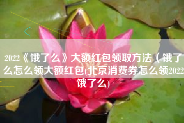 2022《饿了么》大额红包领取方法（饿了么怎么领大额红包(北京消费券怎么领2022饿了么)