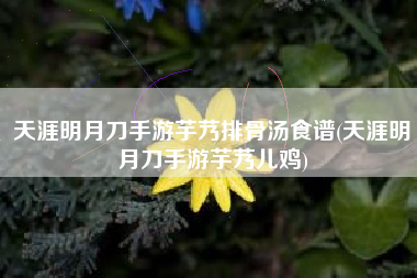 天涯明月刀手游芋艿排骨汤食谱(天涯明月刀手游芋艿儿鸡)