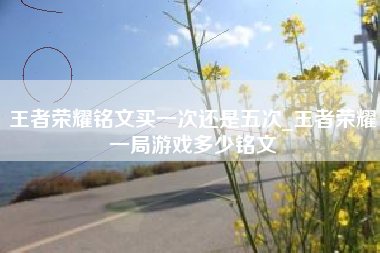 王者荣耀铭文买一次还是五次_王者荣耀一局游戏多少铭文
