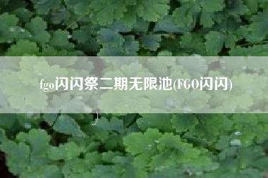 fgo闪闪祭二期无限池(FGO闪闪)